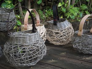 Weaving Woven Basket with Leather Handle - Surfers Gold Coast